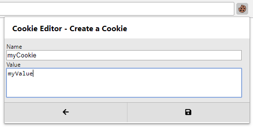 Quickly create a new cookie for the current page